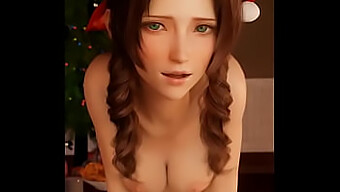 Aerith'S Christmas Wish Comes True With Pov Cowgirl Action